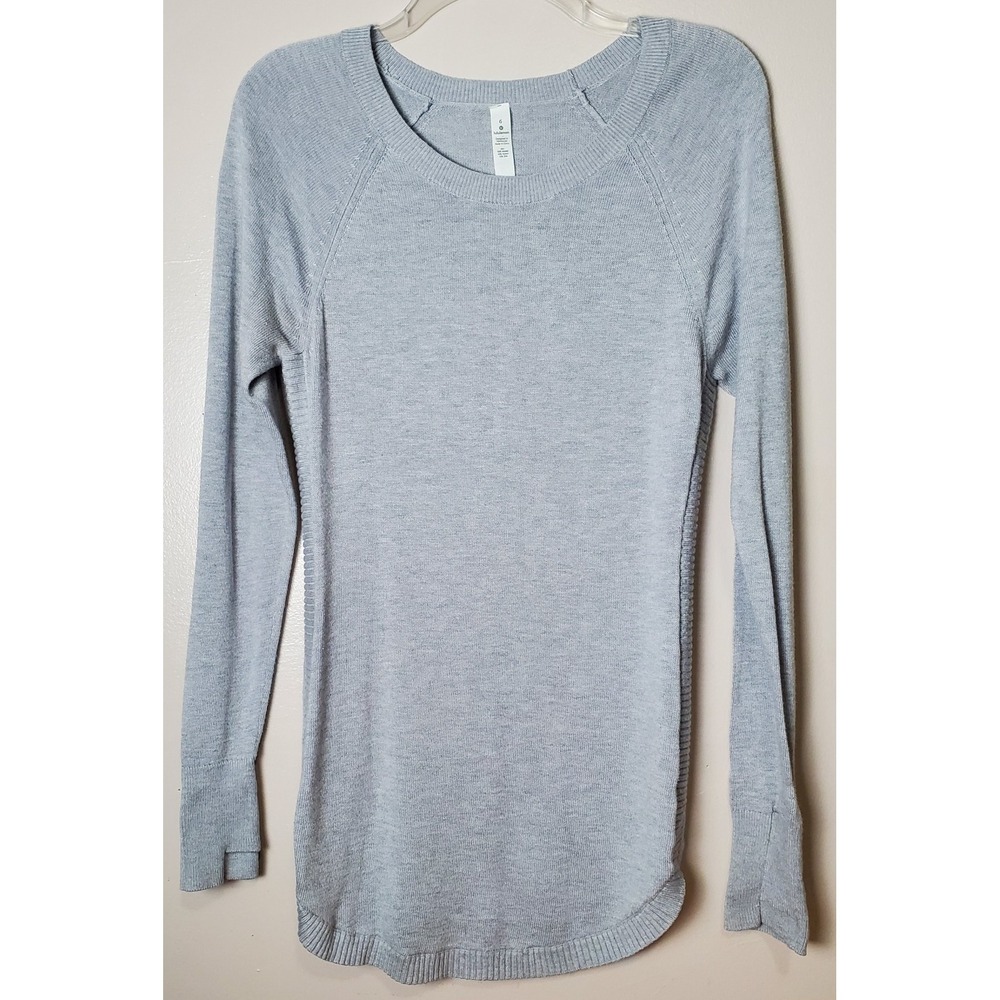 Lululemon Hello Aloe Pullover Sweater Womens 6 Light Gray Heathered Silverscreen